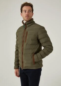 Calsall Men's Jacket In Olive -Elegant Wear World Calsall Mens Quilted Jacket Olive 5