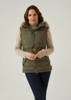 Calsall Ladies Olive Gilet - Regular Fit -Elegant Wear World Calsall Womens Quilted Country Gilet Olive 2