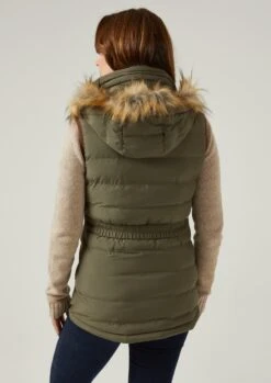 Calsall Ladies Olive Gilet - Regular Fit -Elegant Wear World Calsall Womens Quilted Country Gilet Olive 4