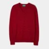 Selkirk Cashmere Jumper In Ruby - Classic Fit -Elegant Wear World Cashmere Saddle Shoulder Ruby Navy Jumper