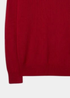Selkirk Cashmere Jumper In Ruby - Classic Fit -Elegant Wear World Cashmere Saddle Shoulder Ruby Navy Jumper 2