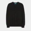 Haddington Cashmere Jumper In Black - Regular Fit -Elegant Wear World Cashmere Sweater Black