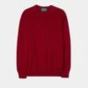 Melfort Cashmere Jumper In Ruby - Regular Fit -Elegant Wear World Cashmere Sweater Ruby