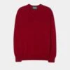 Haddington Cashmere Jumper In Ruby - Regular Fit -Elegant Wear World Cashmere Sweater Ruby 1