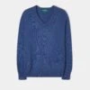 Selkirk Cashmere Jumper In Denim - Classic Fit -Elegant Wear World CashmereSaddleShoulderDenimJumper
