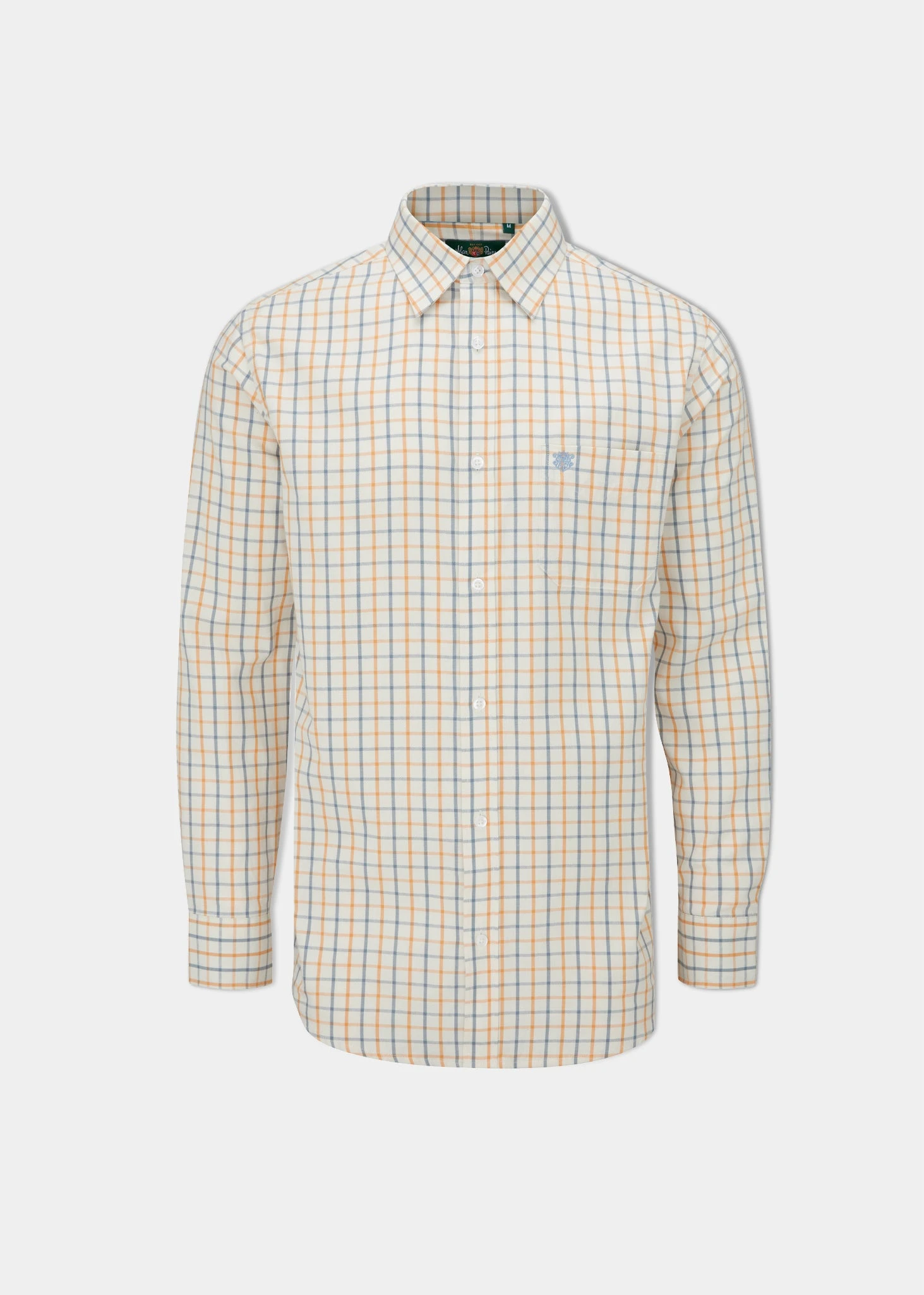 Ilkley Children's Check Country Shirt In Blue And Gold 1 Ilkley Children's Check Country Shirt In Blue And Gold
