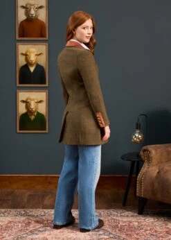 Combrook Ladies Mid-Thigh Coat In Willow - Regular Fit -Elegant Wear World Combrook Ladies Mid Thigh Coat Willow 2