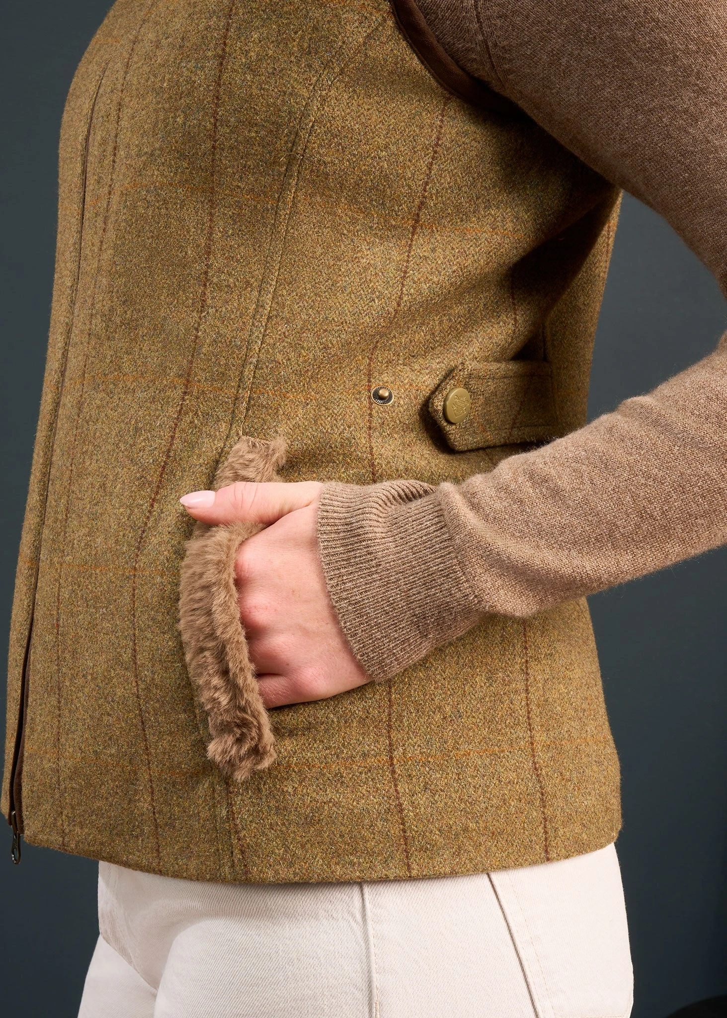 Combrook Ladies Tweed Gilet In Grove - Regular Fit 6 Combrook Ladies Tweed Gilet In Grove - Regular Fit - Image 6