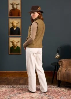 Combrook Ladies Tweed Gilet In Grove - Regular Fit 12 Combrook Ladies Tweed Gilet In Grove - Regular Fit -Elegant Wear World Combrook Ladies Tweed Gilet Grove 5