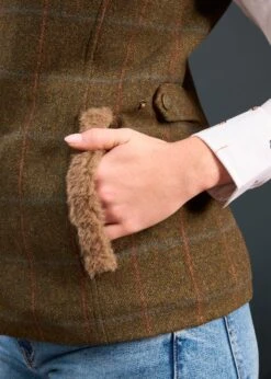 Combrook Ladies Tweed Gilet In Willow - Regular Fit -Elegant Wear World Combrook Ladies Tweed Gilet Willow 2