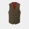 Combrook Men's Tweed Lined-Back Waistcoat In Teak - Regular Fit