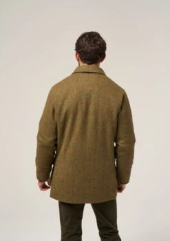 Combrook Men's Waterproof Tweed Coat In Sage - Regular Fit -Elegant Wear World Combrook Mens Tweed Shooting Coat Sage 4