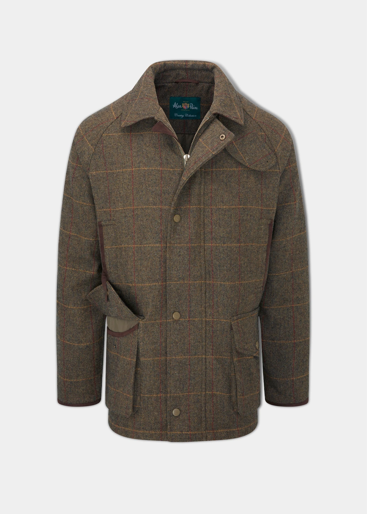 Combrook Men's Waterproof Tweed Coat In Teak - Regular Fit 1 Combrook Men's Waterproof Tweed Coat In Teak - Regular Fit