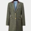 Combrook Ladies Mid-Thigh Coat In Spruce - Regular Fit