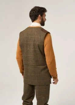 Combrook Men's Tweed Shooting Waistcoat In Teak - Shooting Fit -Elegant Wear World Combrook Tweed Shooting Waistcoat Teak 4