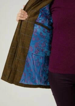 Combrook Ladies Tweed Shooting Coat In Hazel - Shooting Fit -Elegant Wear World Combrook Womens Shooting Tweed Coat Hazel 5