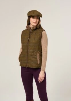 Combrook Ladies Tweed Gilet In Hazel - Regular Fit -Elegant Wear World Combrook Womens Tweed Gilet Hazel 2