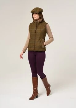Combrook Ladies Tweed Gilet In Hazel - Regular Fit -Elegant Wear World Combrook Womens Tweed Gilet Hazel 3