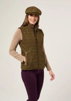 Combrook Ladies Tweed Gilet In Hazel - Regular Fit -Elegant Wear World Combrook Womens Tweed Gilet Hazel 4