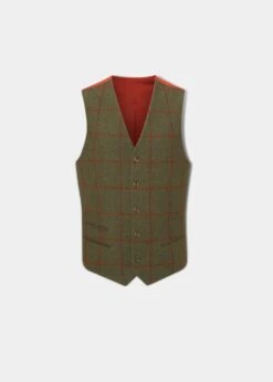 Combrook Men's Tweed Lined-Back Waistcoat In Reed - Regular Fit