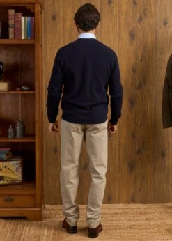 Cornwall Lambswool Cardigan In Navy - Classic Fit -Elegant Wear World Cornwall Lambswool Cardigan Mens Dark Navy 4