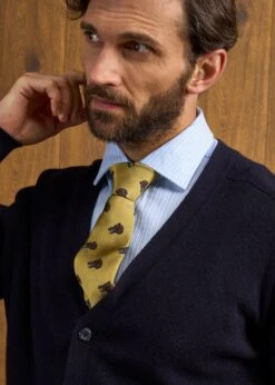 Cornwall Lambswool Cardigan In Navy - Classic Fit -Elegant Wear World Cornwall Lambswool Cardigan Mens Dark Navy 5