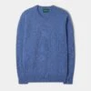 Dorset Men's Lambswool Jumper In Blue Velvet - Classic Fit -Elegant Wear World DORSET CLASSIC SADDLE SHOULDER CREW BLUE VELVET 01