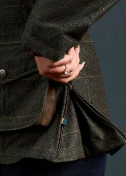 Didsmere Ladies Technical Tweed Coat In Myrtle - Regular Fit -Elegant Wear World Didmere Ladies Technical Tweed Coat Myrtle 4