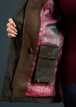 Didsmere Ladies Technical Tweed Coat In Myrtle - Regular Fit -Elegant Wear World Didmere Ladies Technical Tweed Coat Myrtle 5