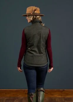 Didsmere Ladies Technical Tweed Gilet In Myrtle - Regular Fit -Elegant Wear World Dismere Ladies Technical Tweed Gilet Myrtle 3
