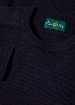 Dorset Men's Lambswool Jumper In Navy - Classic Fit -Elegant Wear World Dorset Mens Lambswool Jumper Navy