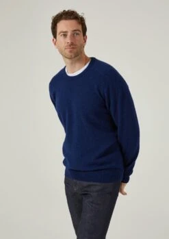 Dorset Men's Lambswool Jumper In Indigo - Classic Fit -Elegant Wear World Dorset mens lambswool jumper indigo 3 f6d92a02 7edb 475b 8d6d 98a5d5c95d02