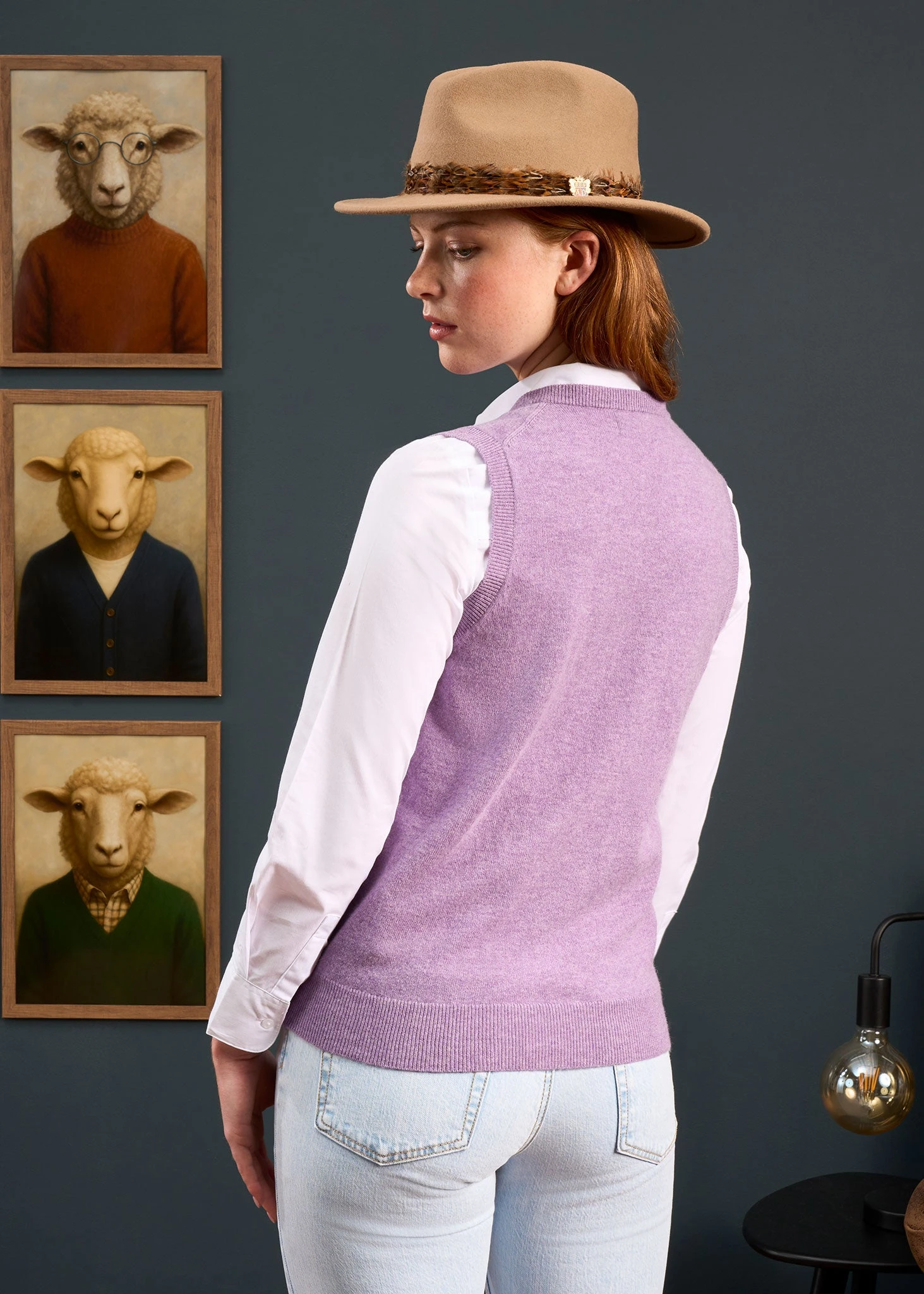 Erin Luxury Vee Neck Tank Top In Heather 6 Erin Luxury Vee Neck Tank Top In Heather - Image 6