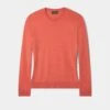 Freya Cotton Cashmere Crew Neck Jumper In Coral 3 Freya Cotton Cashmere Crew Neck Jumper In Coral -Elegant Wear World Freya Cotton Cashmere Crew Neck Jumper Coral