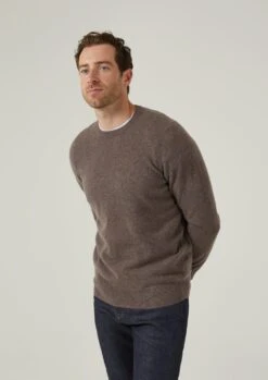 Brisbane Geelong Wool Jumper In Teak - Regular Fit -Elegant Wear World Geelong Jumper Teak 4