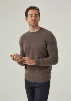 Brisbane Geelong Wool Jumper In Teak - Regular Fit -Elegant Wear World Geelong Jumper Teak 5