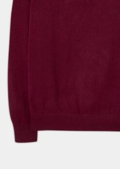 Cairns Geelong Wool 1/4 Zip Jumper In Claret - Regular Fit -Elegant Wear World Geelong Wool Half Zip Sweater Claret 2