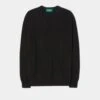 Albury Geelong Wool Jumper In Black - Regular Fit -Elegant Wear World Geelong Wool Sweater Black