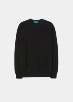 Albury Geelong Wool Jumper In Black - Regular Fit