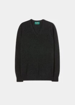 Albury Geelong Wool Jumper In Charcoal - Regular Fit