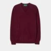 Albury Geelong Wool Jumper In Claret - Regular Fit -Elegant Wear World Geelong Wool Sweater Claret
