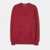 Albury Geelong Wool Jumper In Poppy Melange - Regular Fit -Elegant Wear World Geelong Wool Sweater Poppy