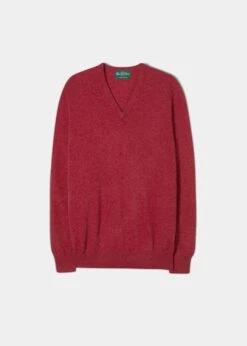 Albury Geelong Wool Jumper In Poppy Melange - Regular Fit