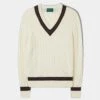 Grafton Men's Merino Wool Cable Cricket Jumper In Ecru - Regular Fit -Elegant Wear World Grafton Mens Merino Wool Cable Cricket Jumper Ecru Bordeaux Hunter