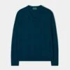 Haddington Cashmere Jumper In Bottle Blue - Regular Fit -Elegant Wear World Haddington Mens Cashmere Jumper Bottle Blue