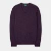 Hampshire Lambswool Jumper In Elderberry - Classic Fit -Elegant Wear World Hampshire Lambswool Jumper Elderberry