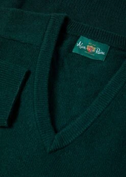 Hampshire Lambswool Jumper In Tartan Green - Classic Fit -Elegant Wear World Hampshire Lambswool Jumper Green