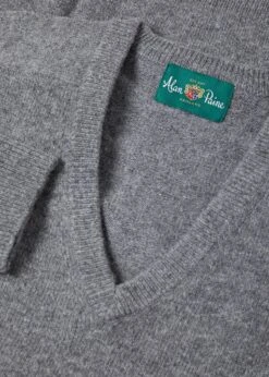 Hampshire Lambswool Jumper In Grey Mix - Classic Fit -Elegant Wear World Hampshire Lambswool Jumper Grey