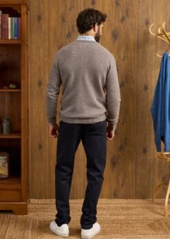 Hampshire Lambswool Jumper In Vole - Classic Fit 11 Hampshire Lambswool Jumper In Vole - Classic Fit -Elegant Wear World Hampshire Lambswool Jumper Vole 3