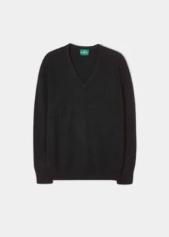 Hampshire Lambswool Jumper In Black - Classic Fit